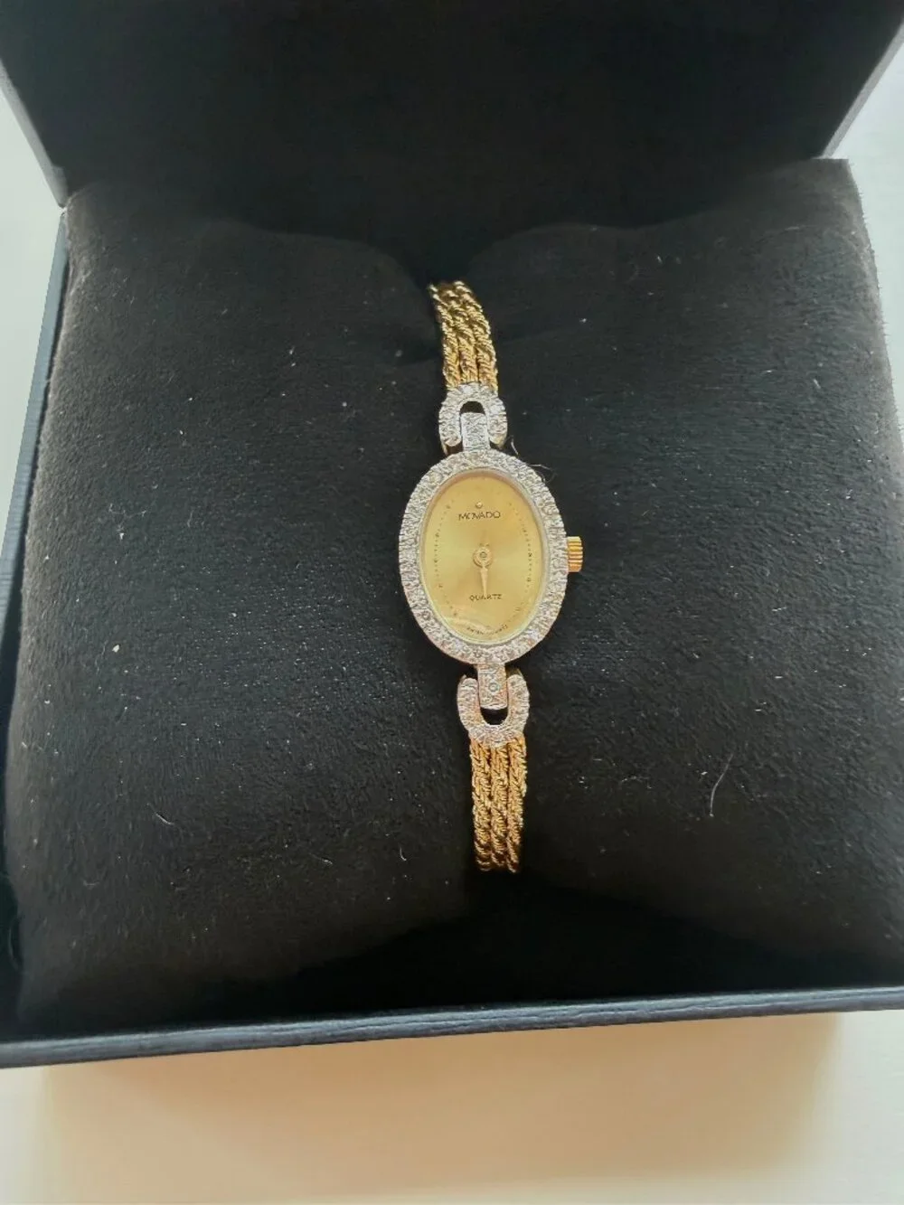 Vintage Movado 14K Gold & Diamond 12.7g Swiss Quartz Ladies Bracelet Watch